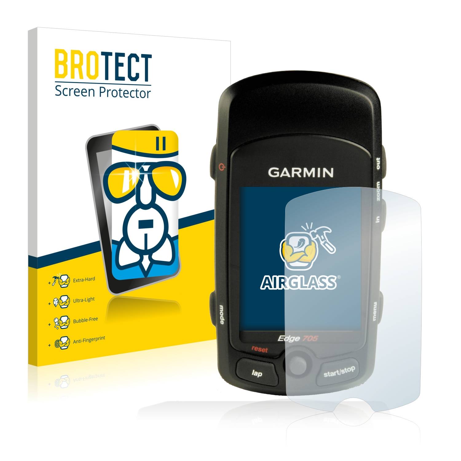 BROTECT AirGlass Glas Panzer-Folie für Garmin Edge 705 - Schutzglas