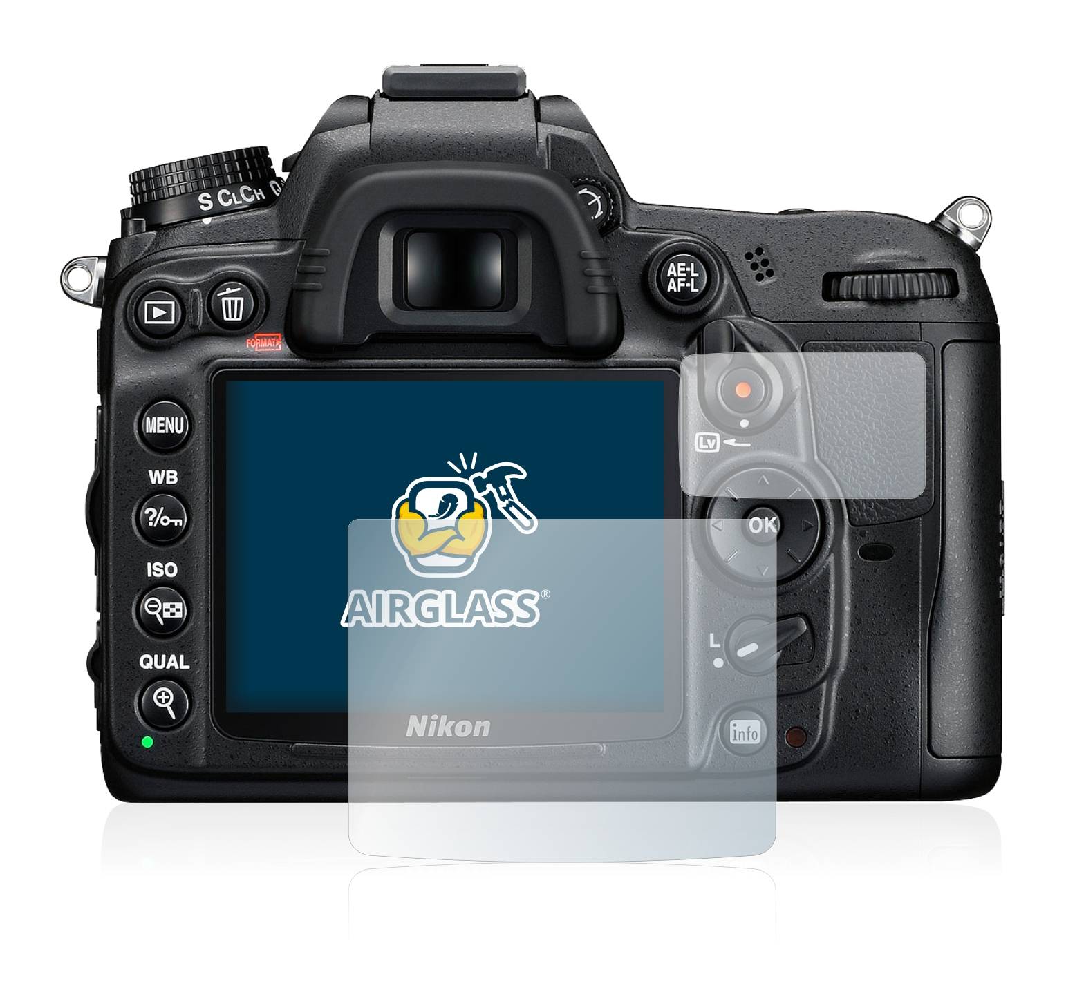 BROTECT AirGlass Glas Panzer-Folie für Nikon D7000 - Schutzglas