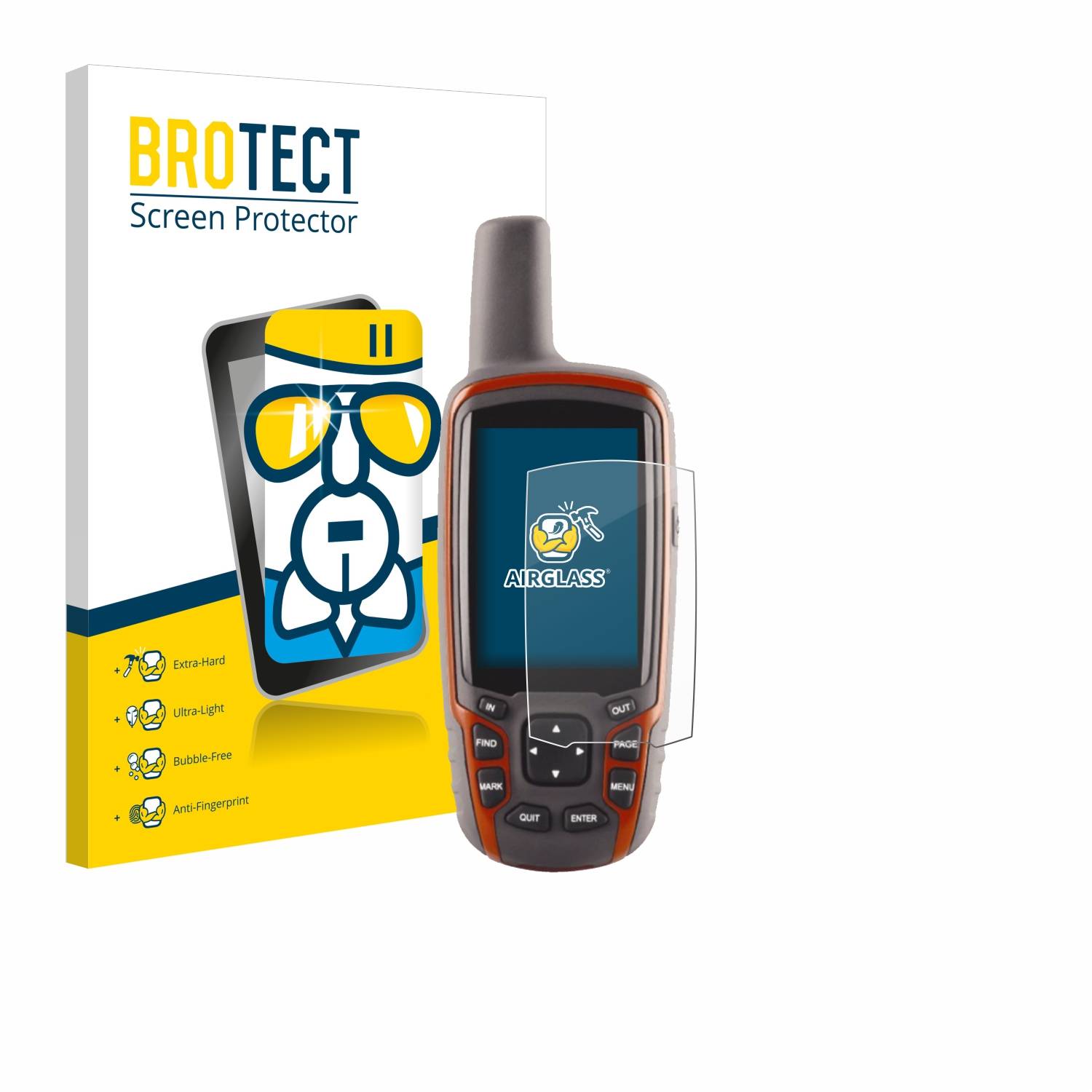 BROTECT AirGlass Glas Panzer-Folie für Garmin GPSMAP 62s - Schutzglas