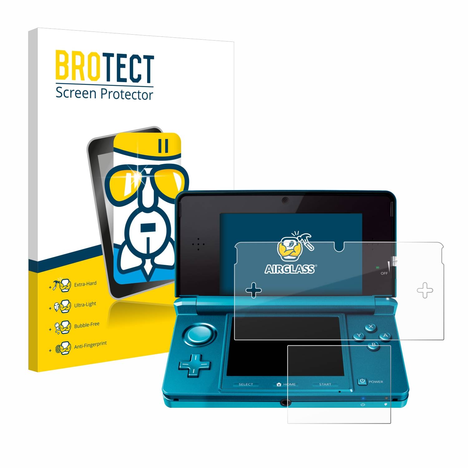 BROTECT AirGlass Glas Panzer-Folie für Nintendo 3DS - Schutzglas
