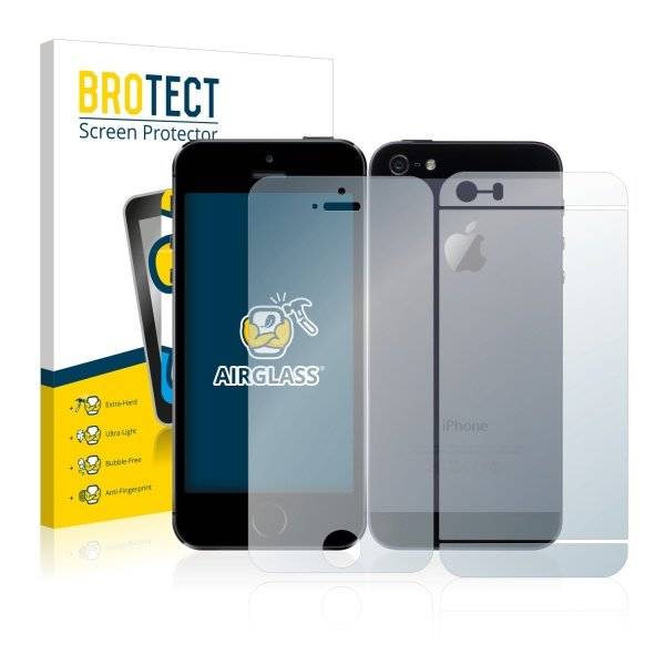 Panzerglasfolie Klar für Apple iPhone 5S (Vorder + Rückseite)