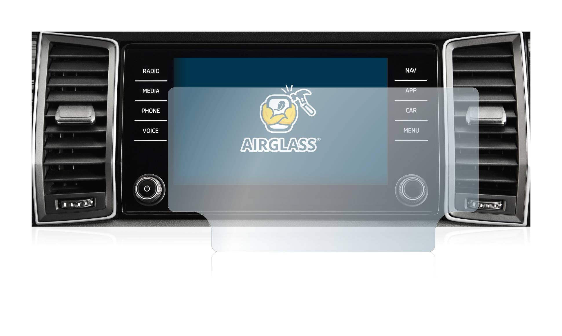 BROTECT AirGlass Glas Panzer-Folie für Skoda Amundsen Kodiaq 2017-2018 Infotainment System 8 - Schutzglas