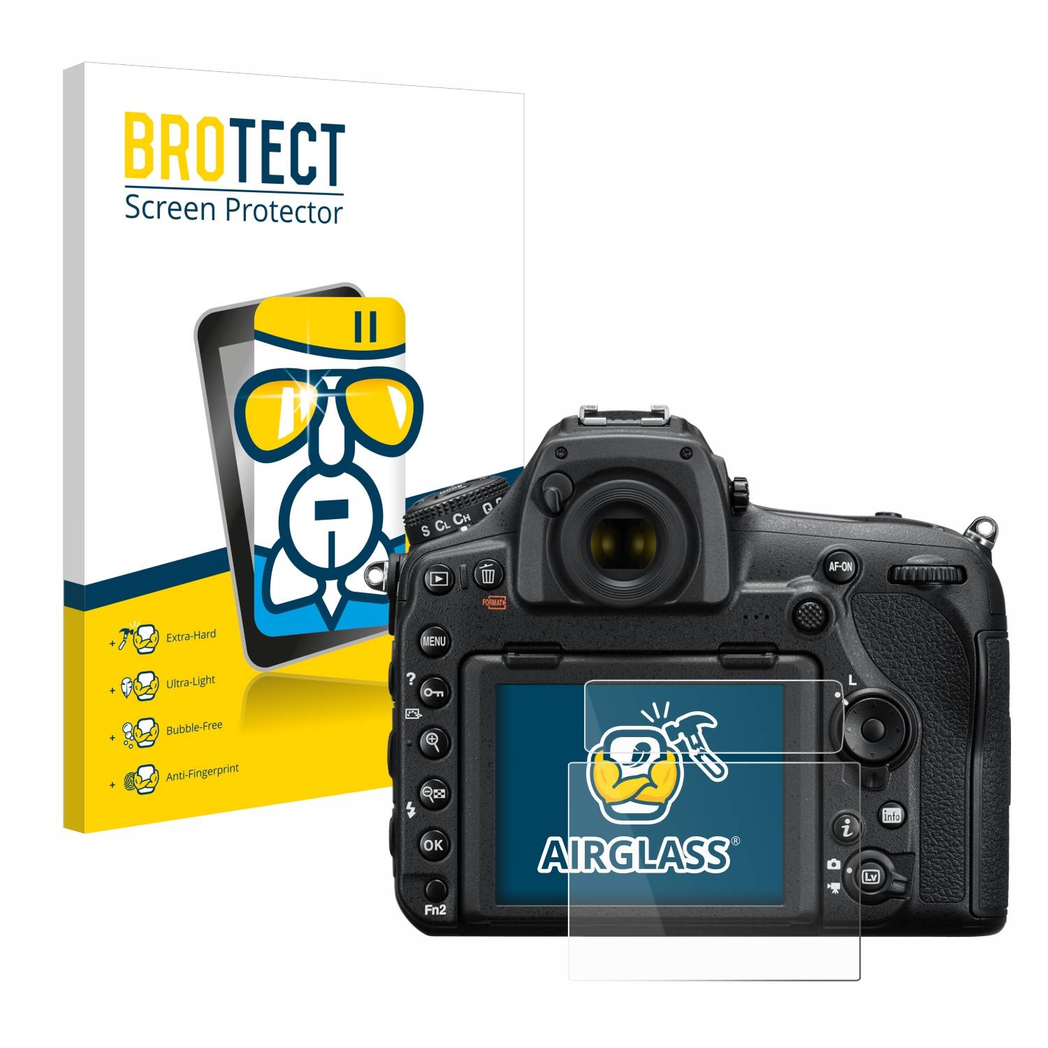 BROTECT AirGlass Glas Panzer-Folie für Nikon D850 - Schutzglas