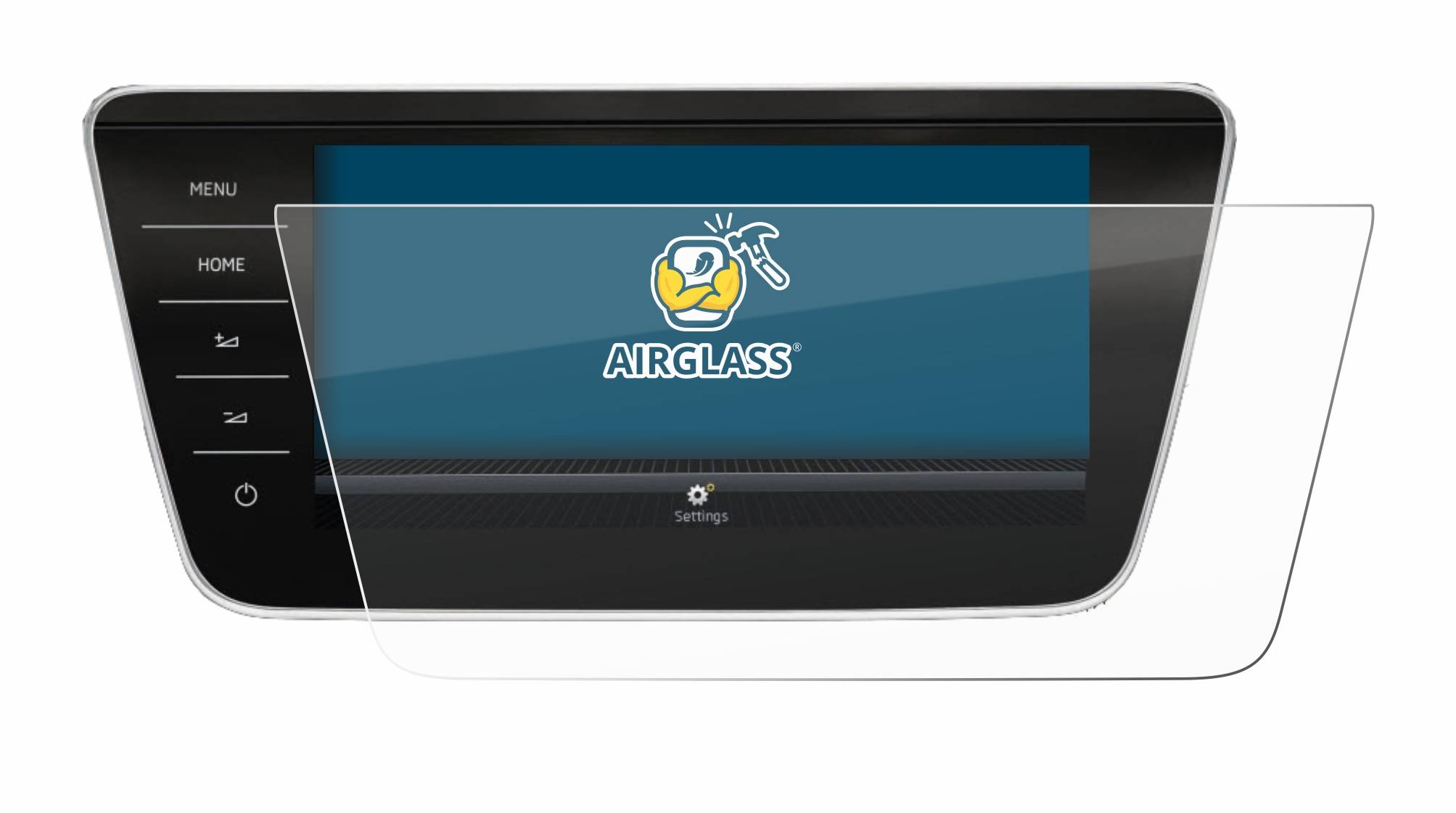 BROTECT AirGlass Glas Panzer-Folie für Skoda Superb Business Columbus 2017-2020 Infotainment System 9.2 - Schutzglas