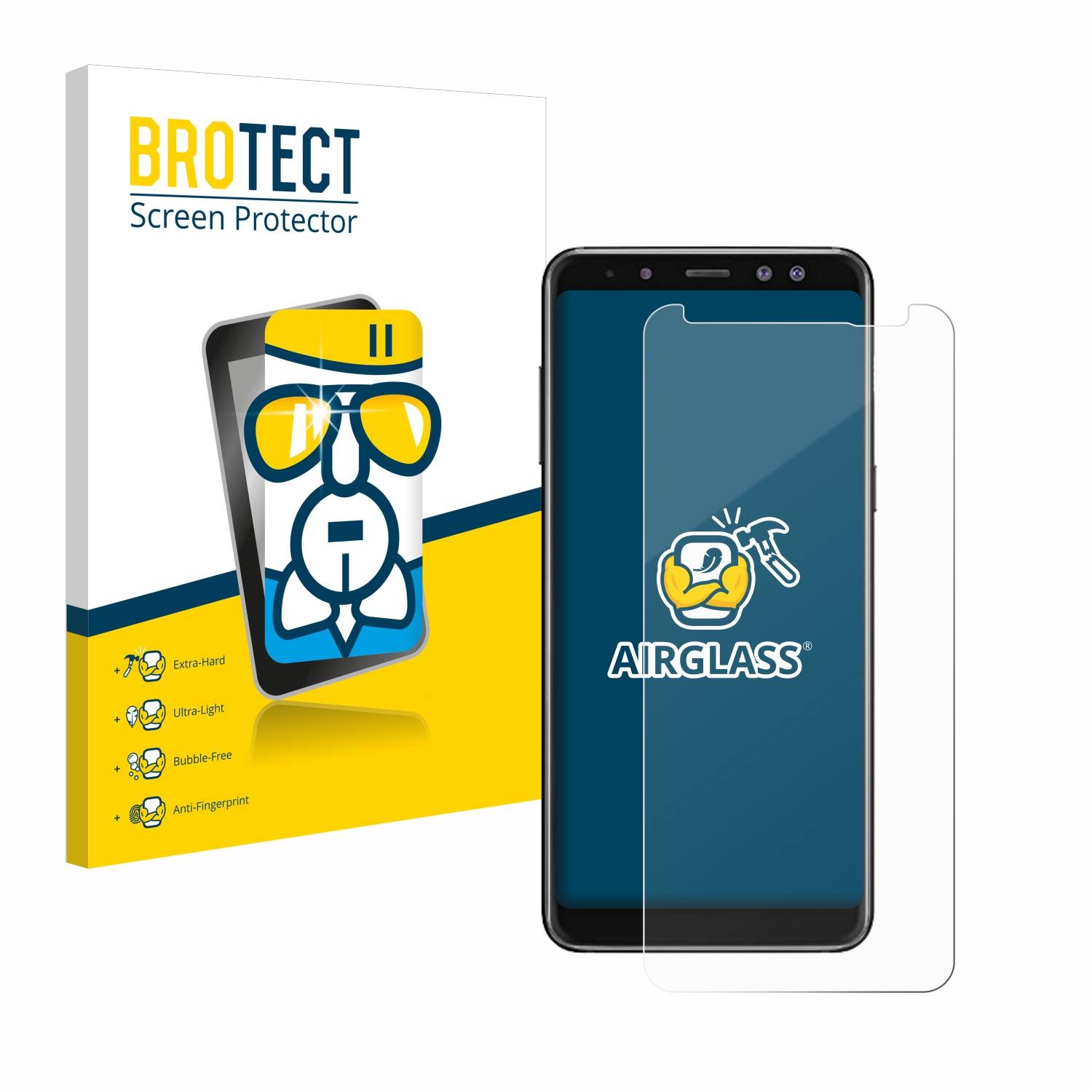BROTECT AirGlass Glas Panzer-Folie für Samsung Galaxy A8 2018 - Schutzglas