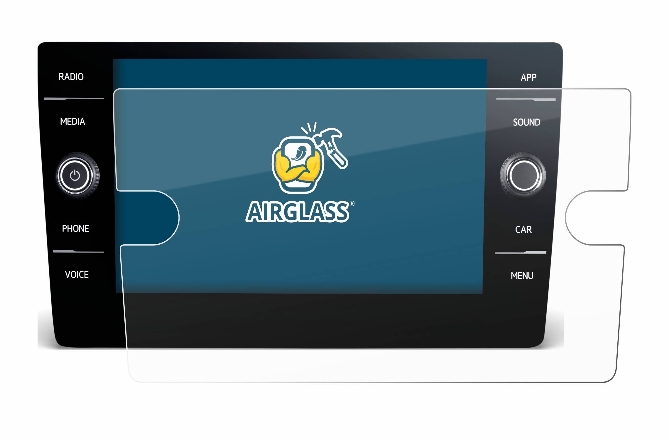 BROTECT AirGlass Glas Panzer-Folie für Volkswagen T-Roc 2017-2019 Discover Media 8 2017-2019 - Schutzglas