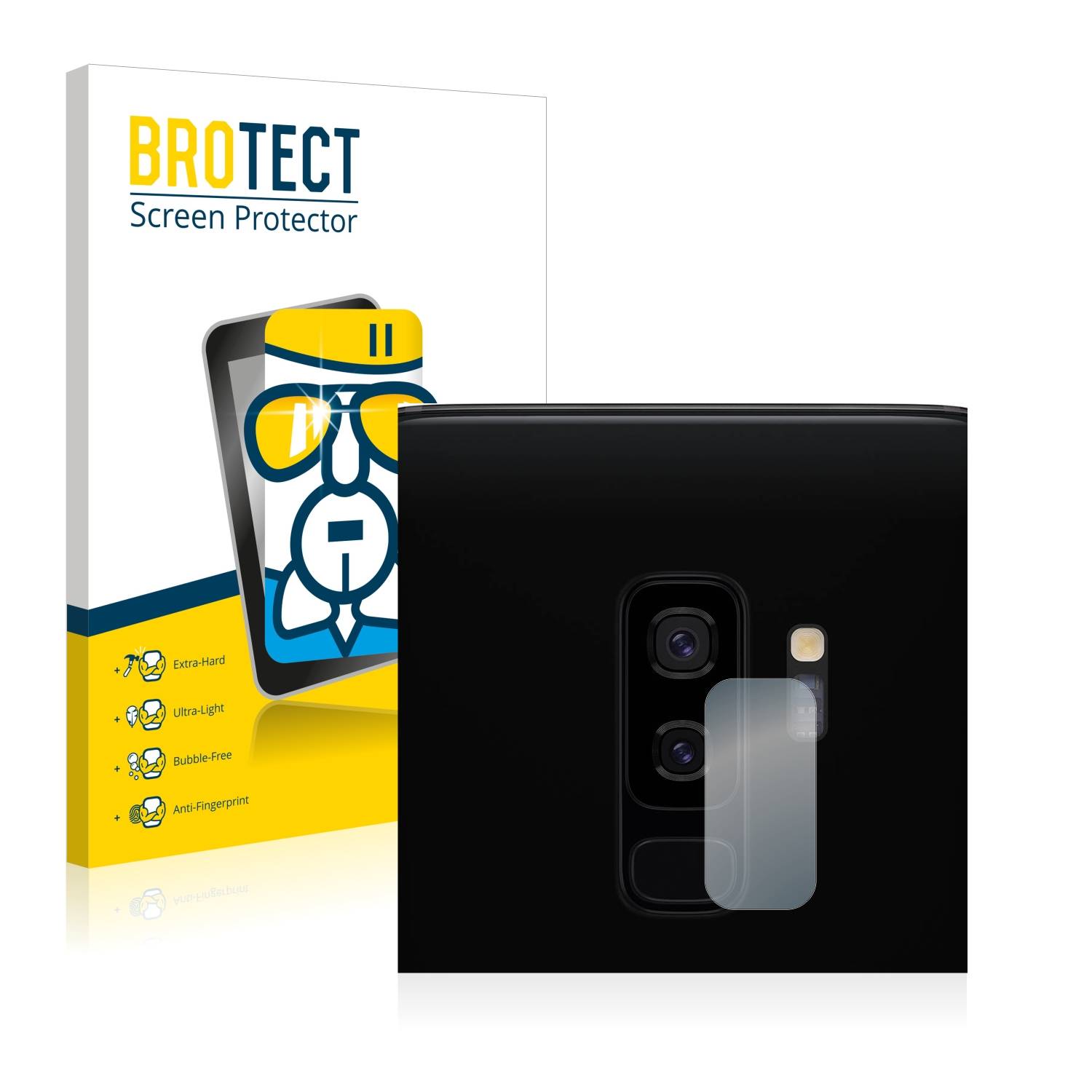 BROTECT AirGlass Glas Panzer-Folie für Samsung Galaxy S9 Plus (NUR Kameraschutz) - Schutzglas