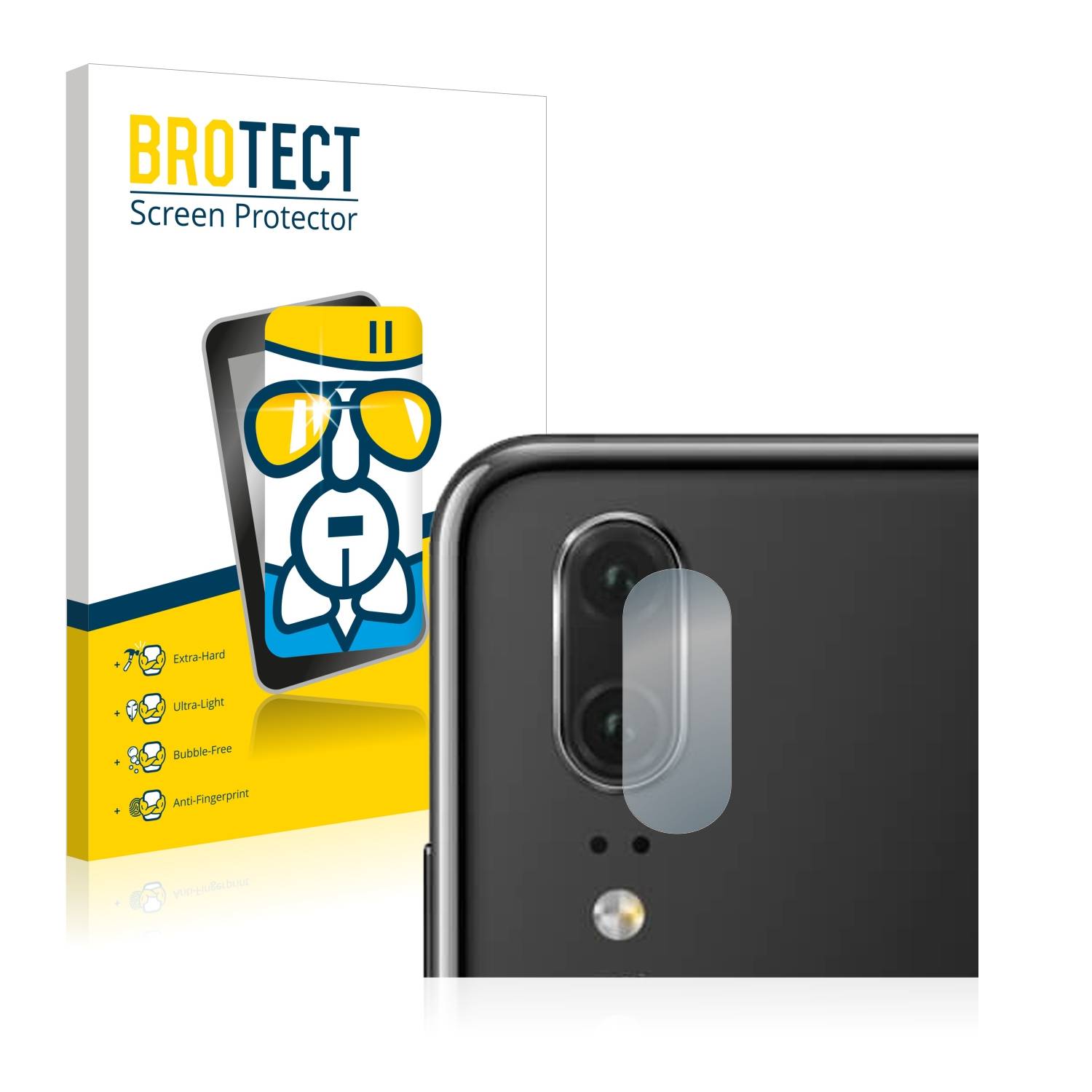 BROTECT AirGlass Glas Panzer-Folie für Huawei P20 (NUR Kameraschutz) - Schutzglas