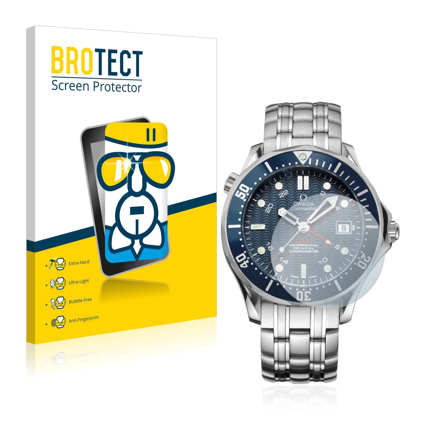 BROTECT AirGlass Glas Panzer-Folie für Omega Seamaster Diver (41 mm) - Schutzglas