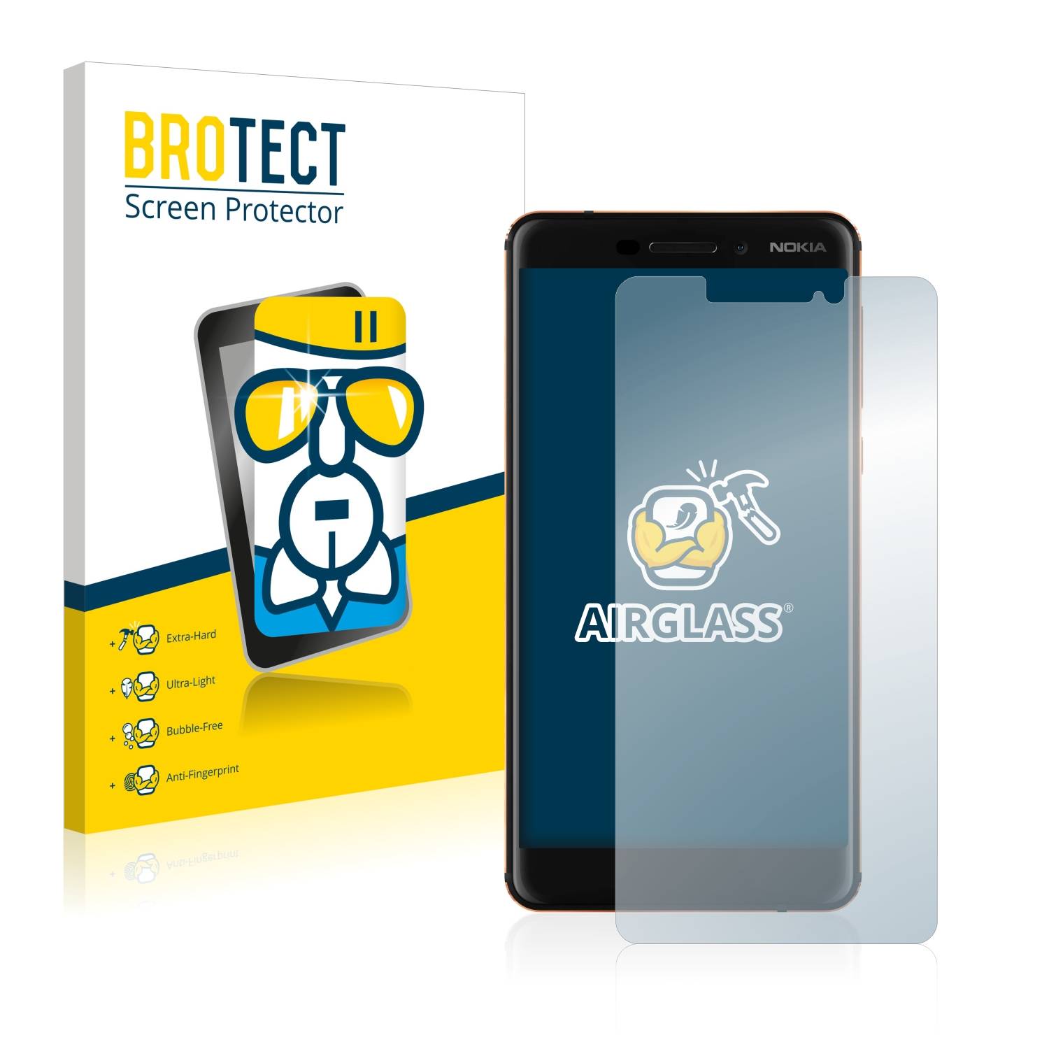BROTECT AirGlass Glas Panzer-Folie für Nokia 6.1 - Schutzglas