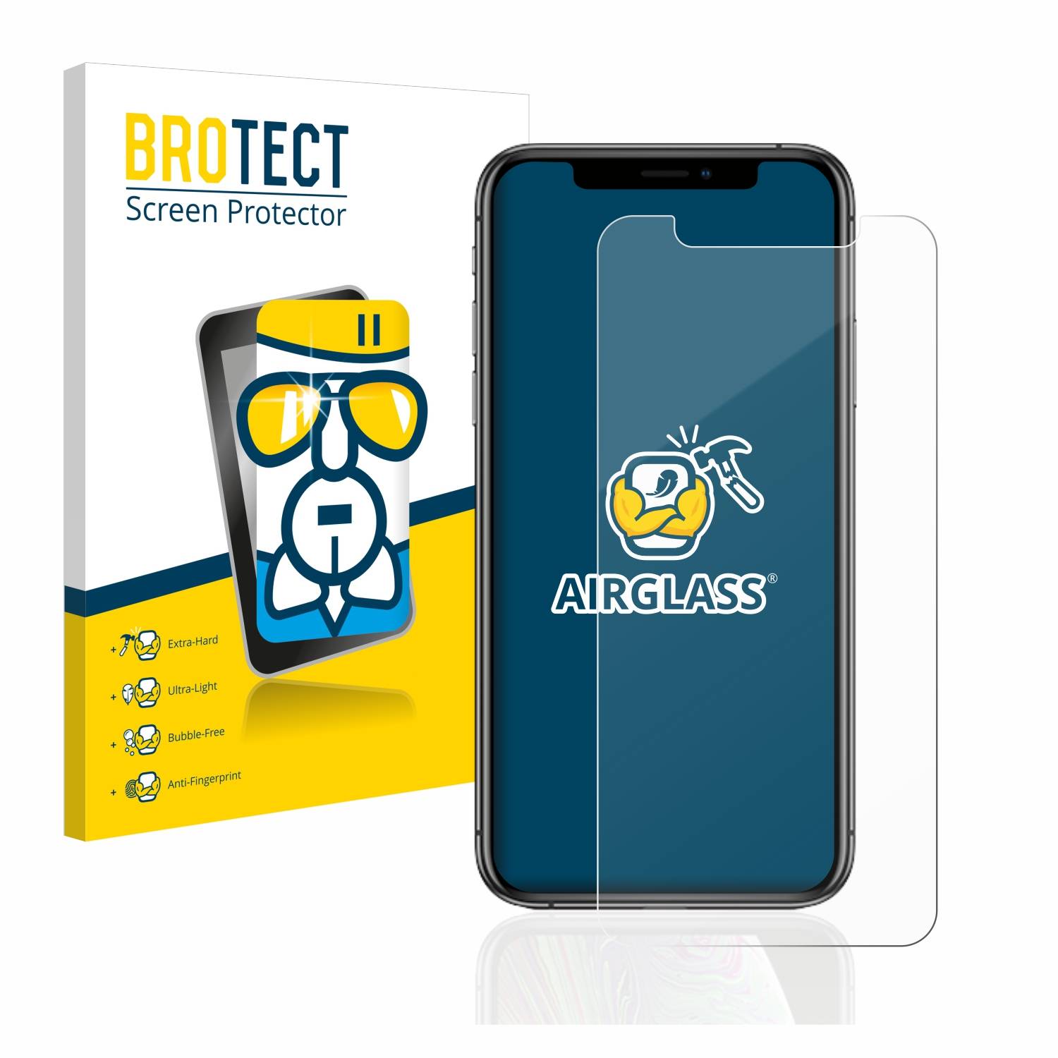 BROTECT AirGlass Glas Panzer-Folie für Apple iPhone Xs - Schutzglas