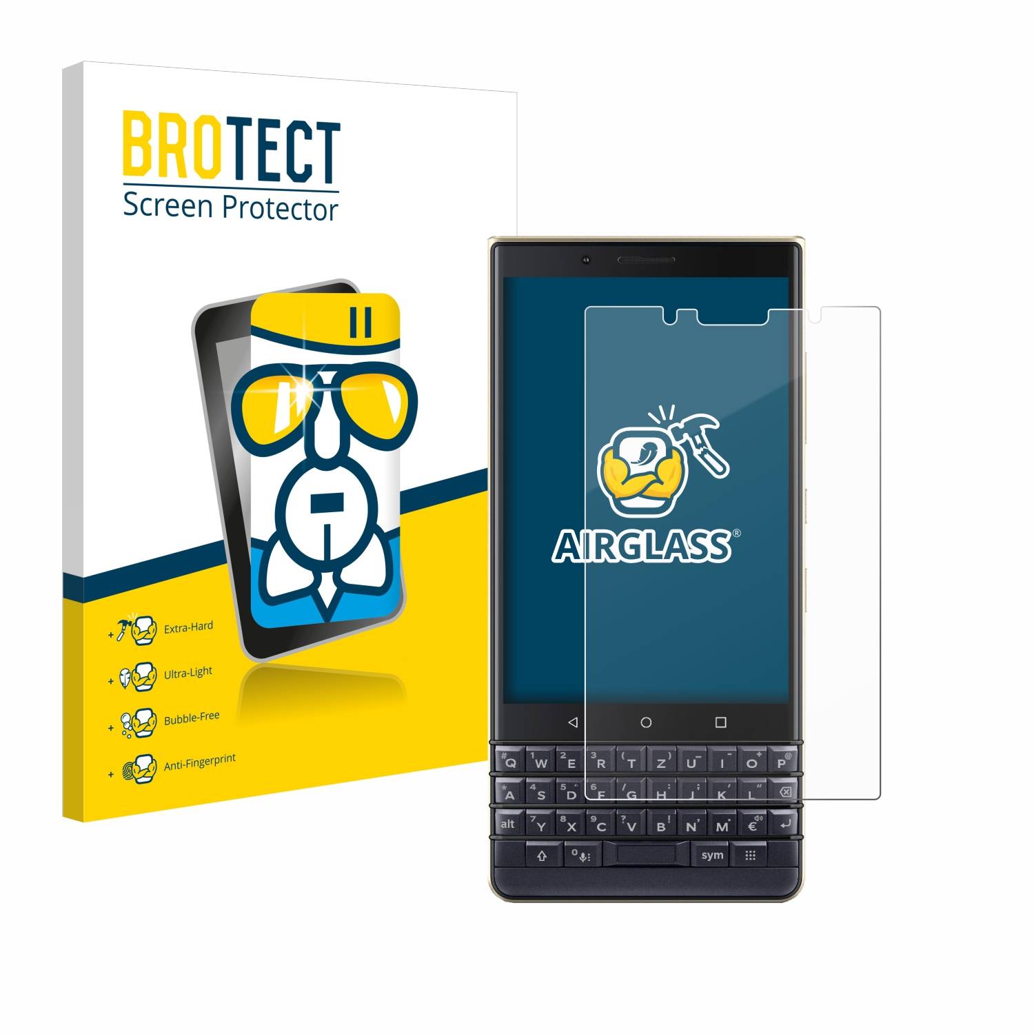 BROTECT AirGlass Glas Panzer-Folie für BlackBerry Key2 LE - Schutzglas