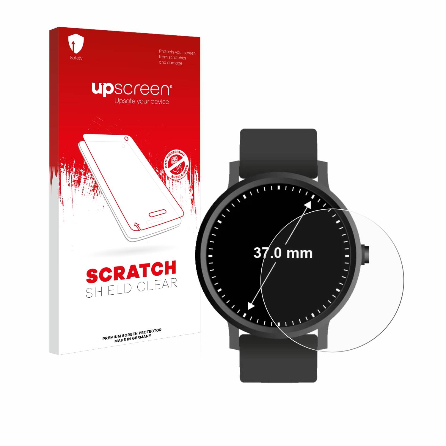 upscreen Scratch Shield Schutzfolie für Armbanduhren (Kreisrund, ø: 37 mm)