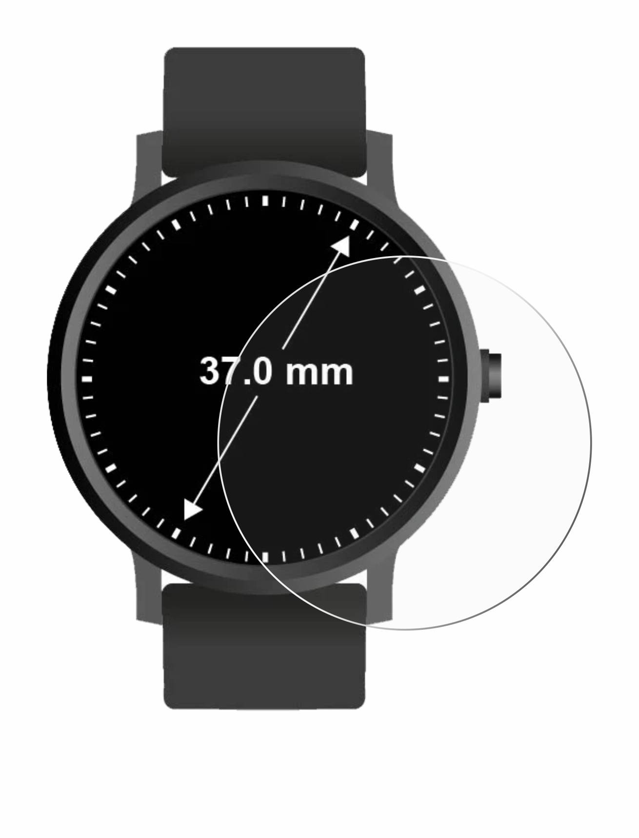 upscreen Scratch Shield Schutzfolie für Armbanduhren (Kreisrund, ø: 37 mm)