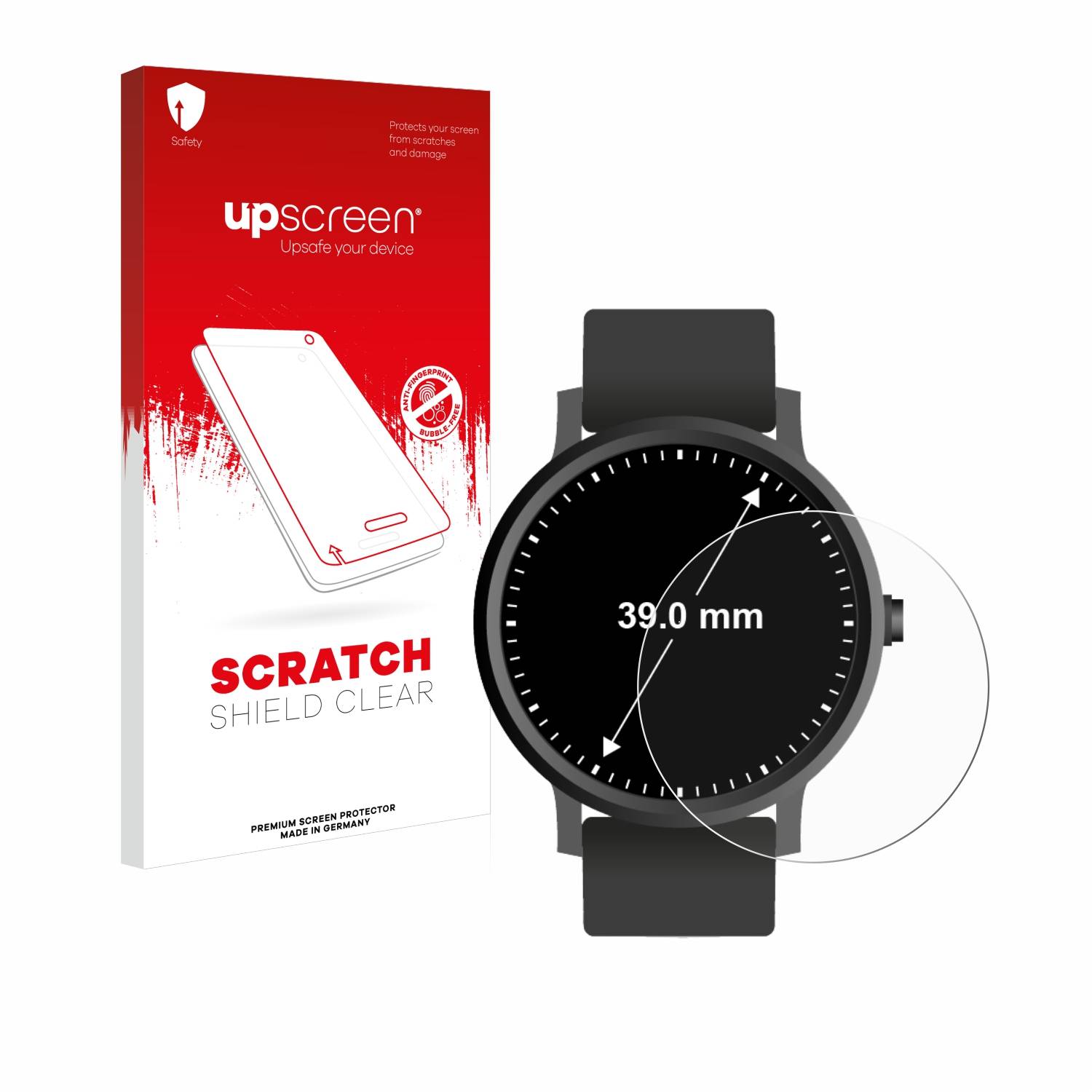 upscreen Scratch Shield Schutzfolie für Armbanduhren (Kreisrund, ø: 39 mm)