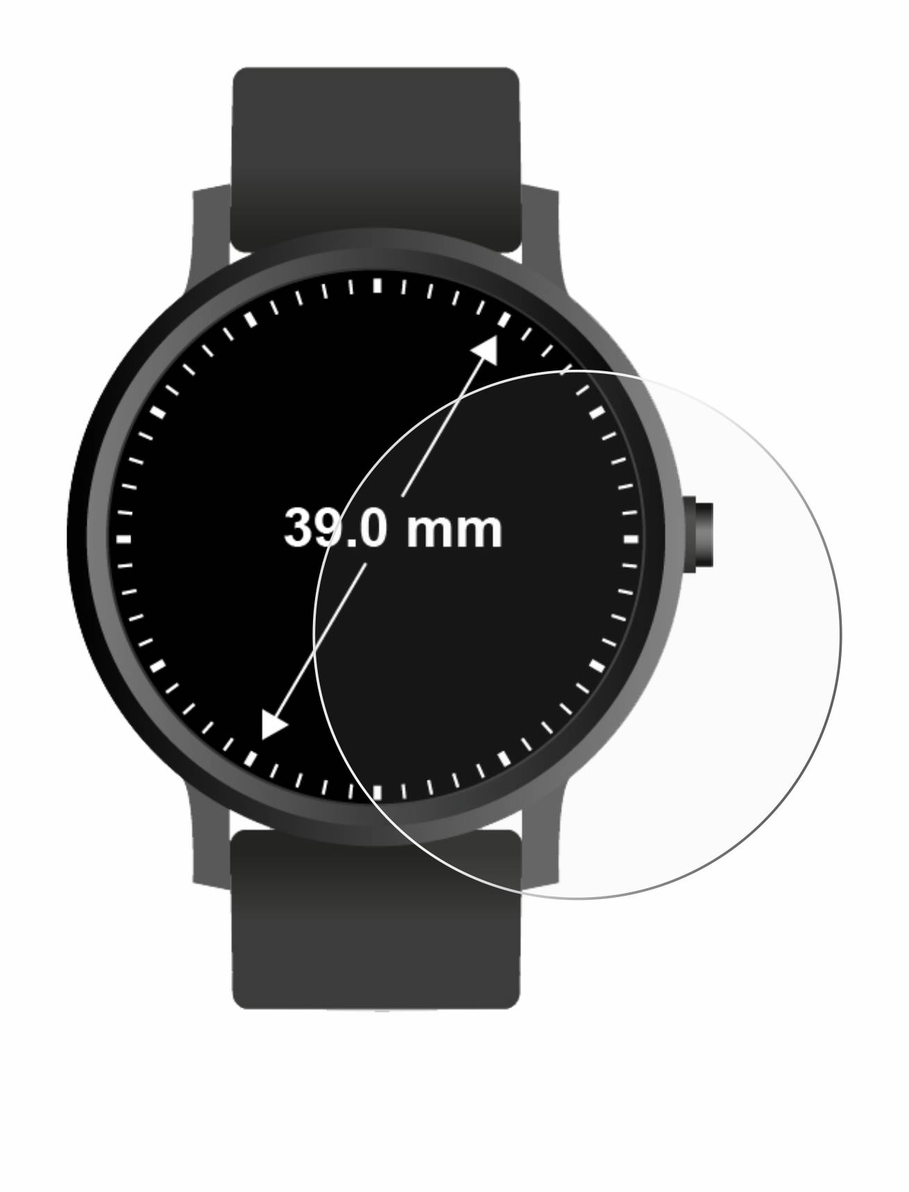 upscreen Scratch Shield Schutzfolie für Armbanduhren (Kreisrund, ø: 39 mm)