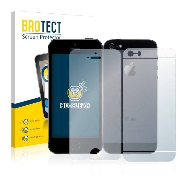 Displayschutzfolie für Apple iPhone 5S (Vorder + Rückseite)