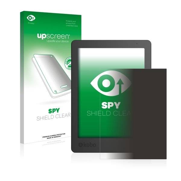upscreen Spy Shield Clear Premium Blickschutzfolie für Kobo Aura Edition 2