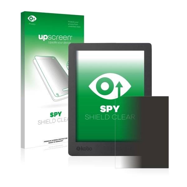 upscreen Spy Shield Clear Premium Blickschutzfolie für Kobo Aura H2O Edition 2