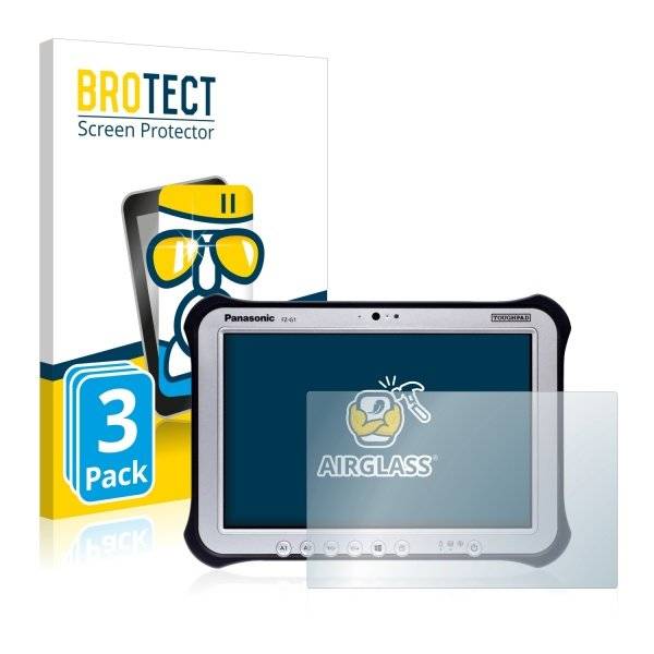 3x BROTECT® AirGlass® Premium Panzerglasfolie Klar für  Panasonic Toughpad FZ-G1