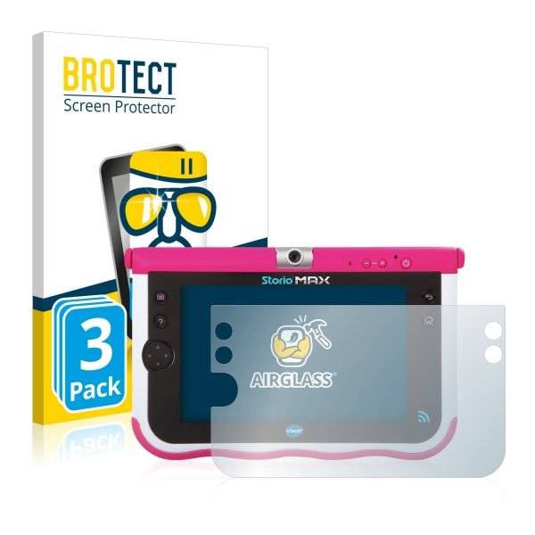 3x BROTECT® AirGlass® Premium Panzerglasfolie Klar für  Vtech Storio Max 7 (Pink)