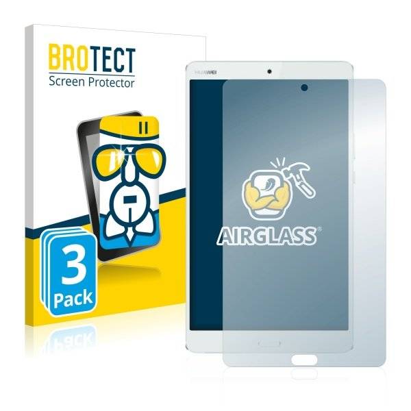 3x BROTECT® AirGlass® Premium Panzerglasfolie Klar für  Huawei MediaPad M3 8.4