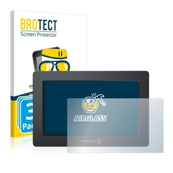 3x BROTECT® AirGlass® Premium Panzerglasfolie Klar für  Blackmagic Design Video Assist (5.0)