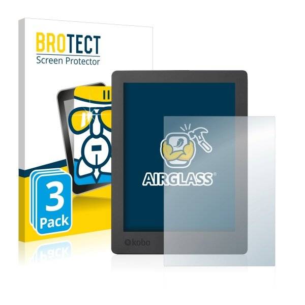 3x BROTECT® AirGlass® Premium Panzerglasfolie Klar für  Kobo Aura H2O Edition 2