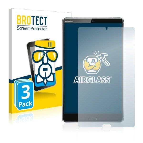 3x BROTECT® AirGlass® Premium Panzerglasfolie Klar für  Huawei MediaPad M5 8.4
