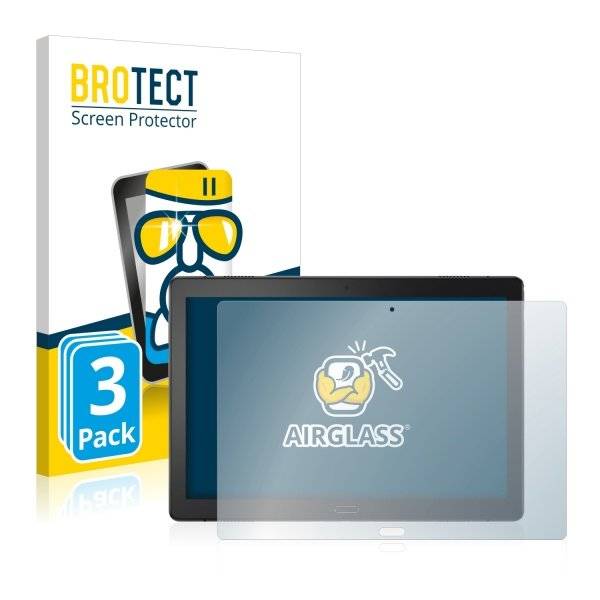 3x BROTECT® AirGlass® Premium Panzerglasfolie Klar für  Lenovo Tab P10 (10,1)
