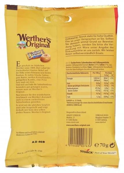Werther's Original Sahnebonbons zuckerfrei 70g Inhalt: 70g