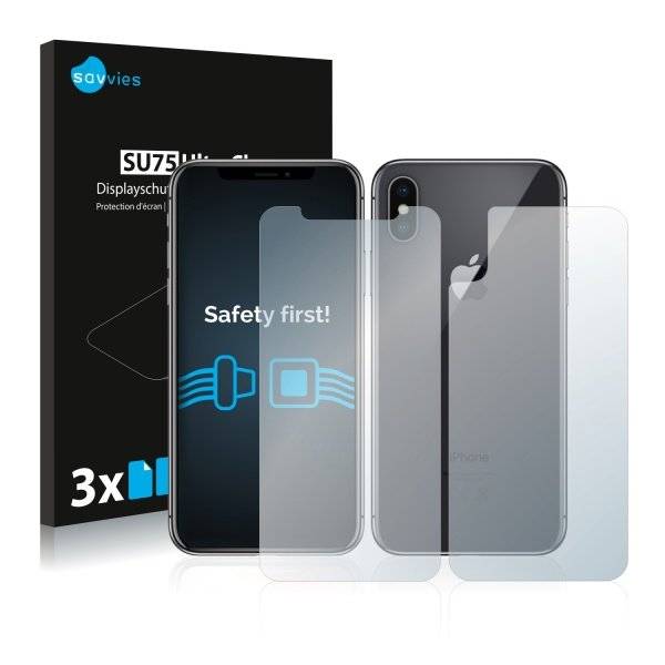 Displayschutzfolie für Apple iPhone X (Vorder + Rückseite)