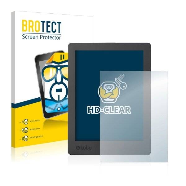 2x BROTECT® HD-Clear Displayschutzfolie für Kobo Aura H2O Edition 2