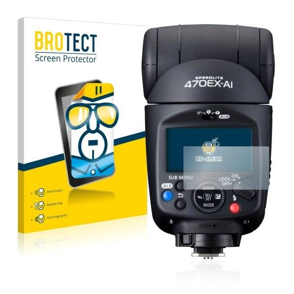 2x BROTECT® HD-Clear Displayschutzfolie für Canon Speedlite 470EX-AI