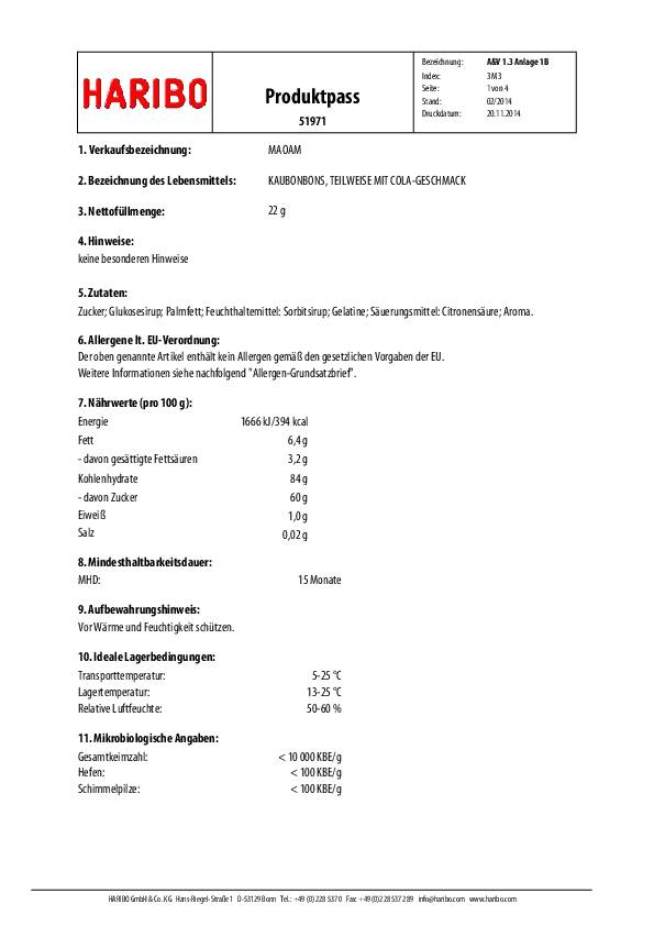 MAOAM Kaubonbon 74292 50 St./Pack.