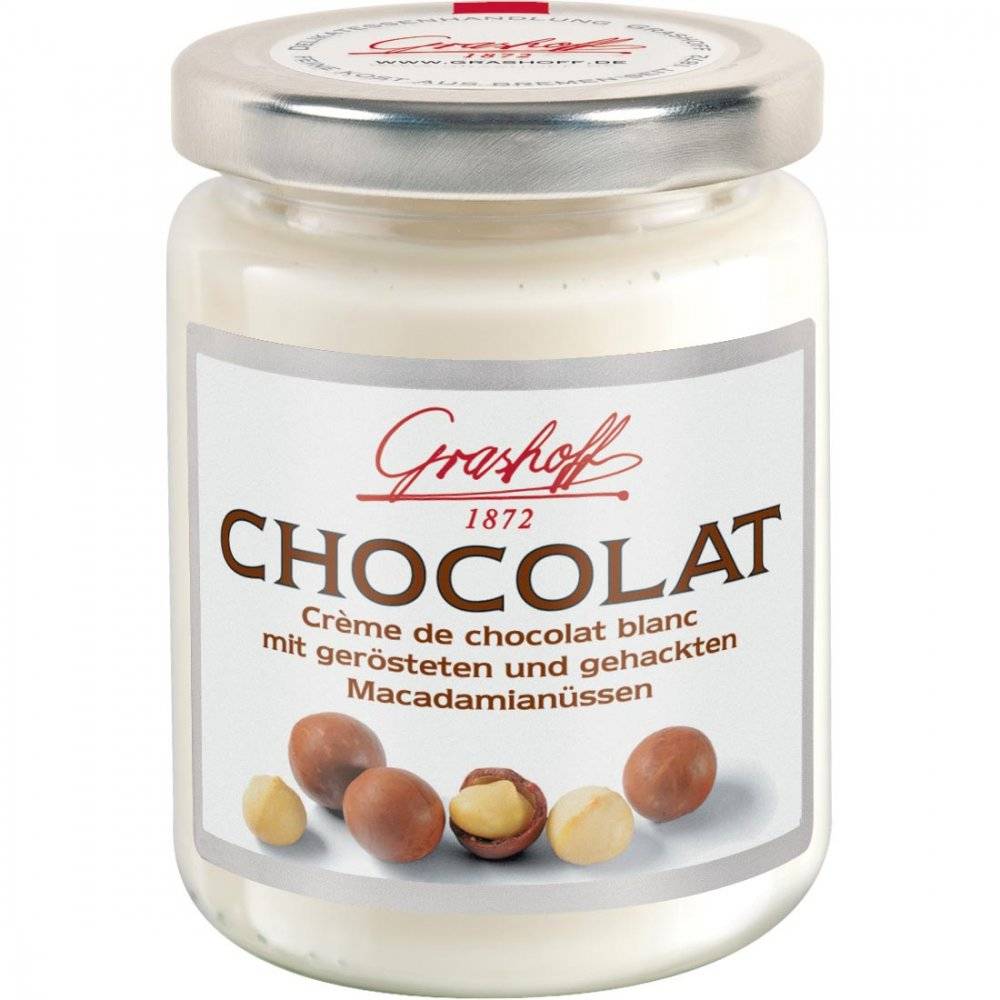 Grashoff Chocolat Crème de chocolat blanc mit Macadamianüssen 235g Inhalt: 235g