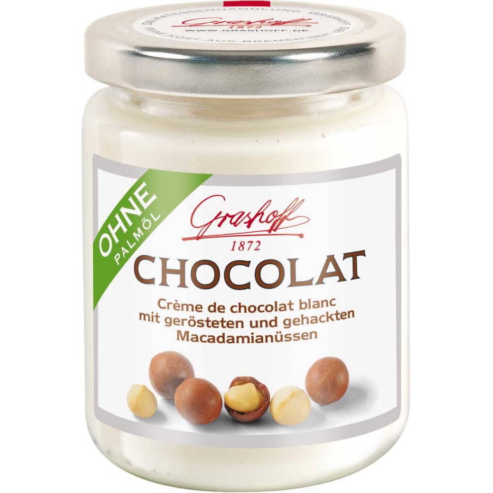 Grashoff Chocolat Crème de chocolat blanc mit Macadamianüssen 235g Inhalt: 235g