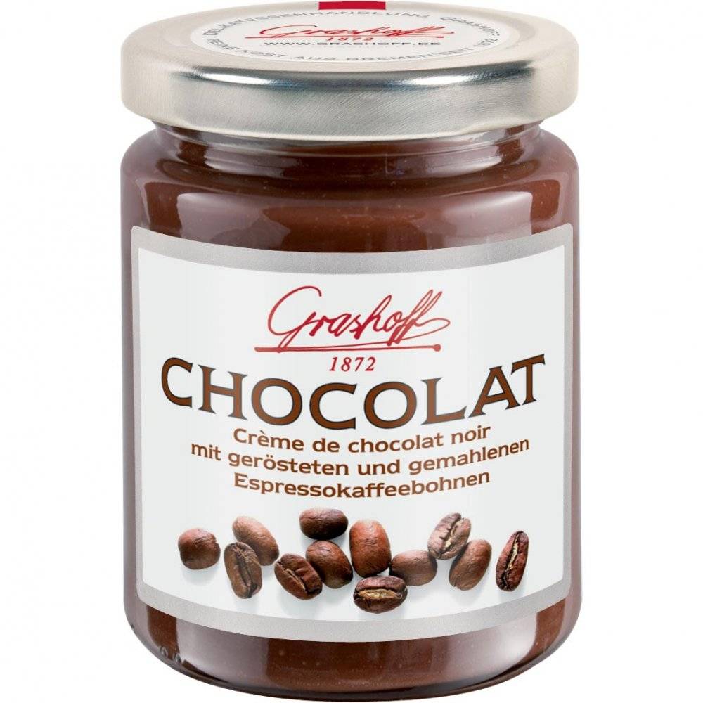 Grashoff Chocolat Crème de chocolat noir mit Espressokaffeebohnen 250g Inhalt: 250g