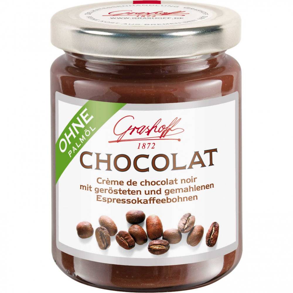 Grashoff Chocolat Crème de chocolat noir mit Espressokaffeebohnen 250g Inhalt: 250g