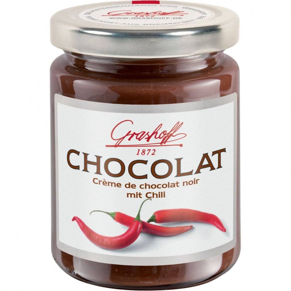 Grashoff Chocolat Crème de chocolat noir mit Chili 250g Inhalt: 250g
