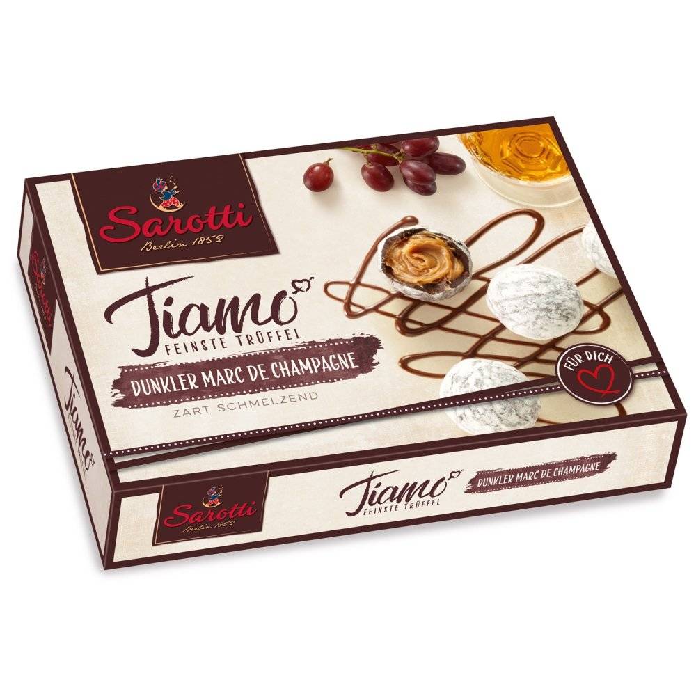 Sarotti Tiamo Feinste Trüffel Dunkler Marc de Champagne 125g Inhalt: 125g