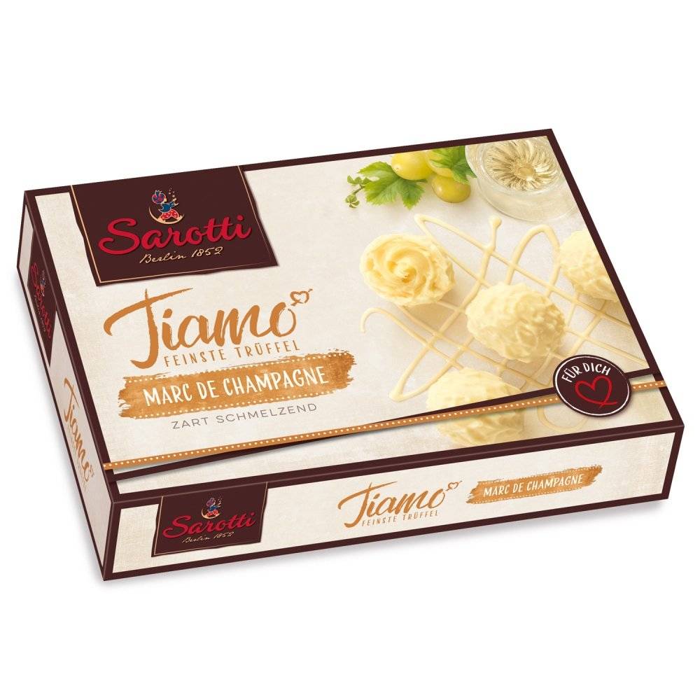 Sarotti Tiamo Feinste Trüffel Marc de Champagne 125g Inhalt: 125g