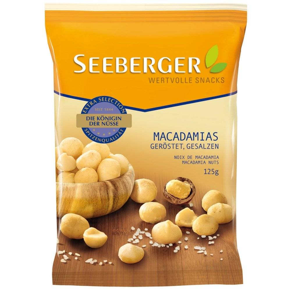 Seeberger Macadamias geröstet, gesalzen 125g Inhalt: 125g
