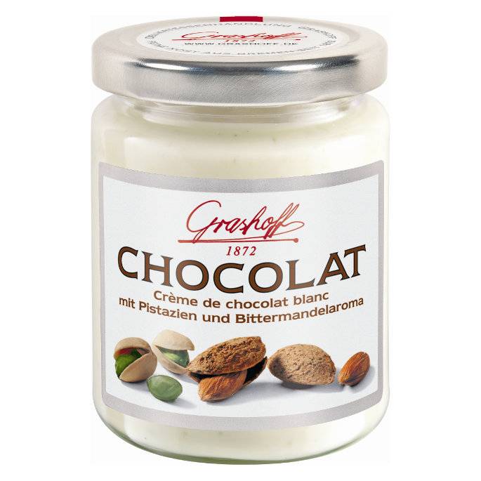 Grashoff Chocolat Crème de chocolat blanc mit Pistazien & Bittermandelaroma 235g Inhalt: 235g