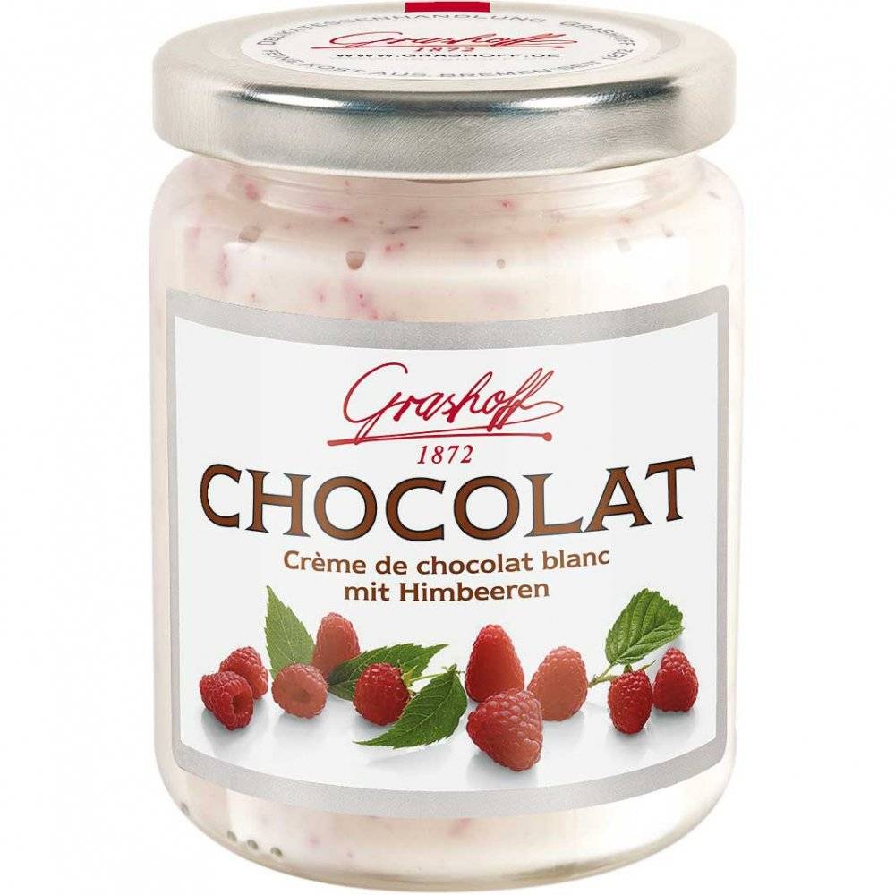 Grashoff Chocolat Crème de chocolat blanc mit Himbeeren 250g Inhalt: 250g
