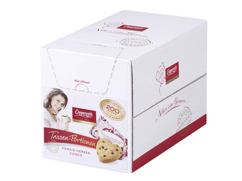 Coppenrath Tassen-Portionen Cookie-Herzen Choco 200er Inhalt: 1kg
