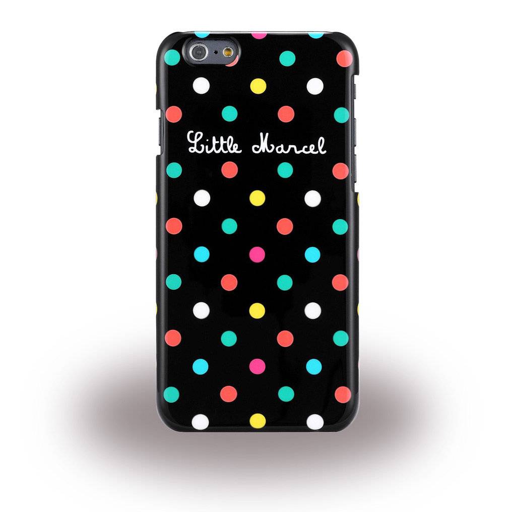 Little Marcel - Noir Pois - Hard Cover - Apple iPhone 6, 6s - Schwarz