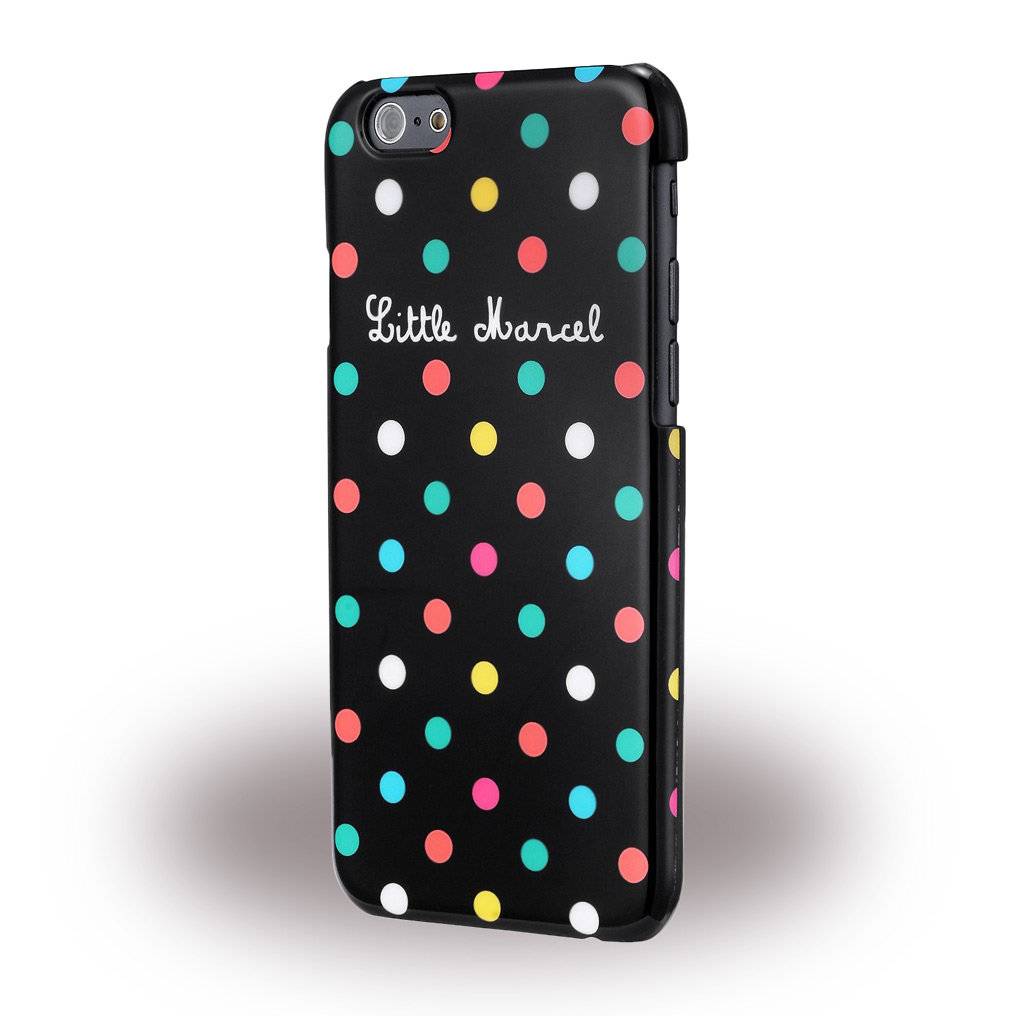 Little Marcel - Noir Pois - Hard Cover - Apple iPhone 6, 6s - Schwarz