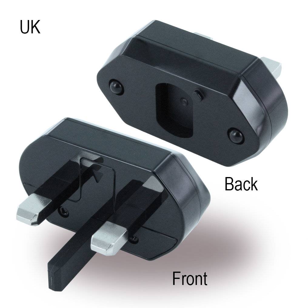 BlackBerry - Reise Ladegerät + EU Clip + UK Clip + NA Clip - Schwarz