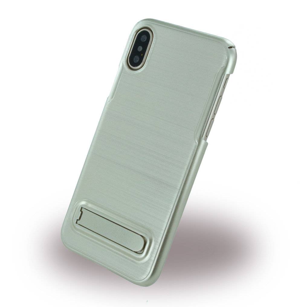 Burshed Stand - Hardcover - Apple iPhone X - Gold